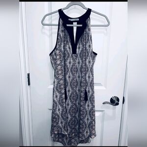 Maurices Women’s Layered Black & Pink Paisley High Low Dress  ** Medium **  NWT!